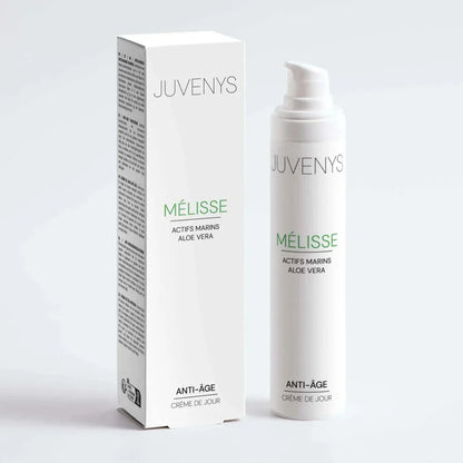 Juvenys crème lissante et hydratante dès 30 ans naturel, végan et sans cruauté envers les animaux. Aloe vera, actifs marins, acide hyaluronique.